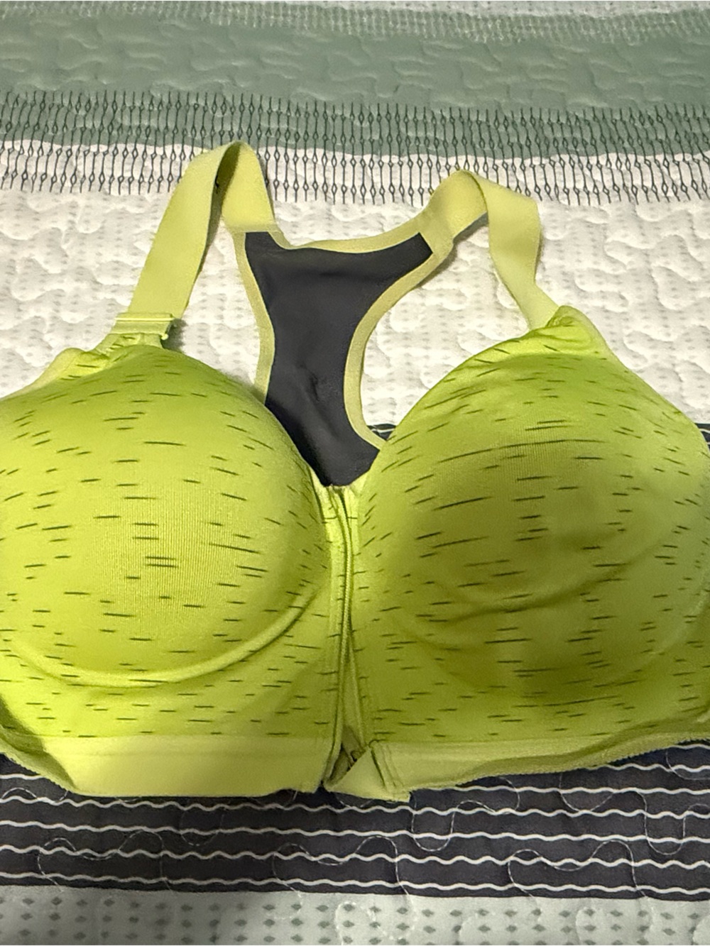 Victoria's Secret Lime Green Racerback Front-Zip Sports Bra